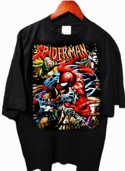 SPIDERMAN ON SHAKA HEAVYWEIGHT GARMET DYED T SHIRT