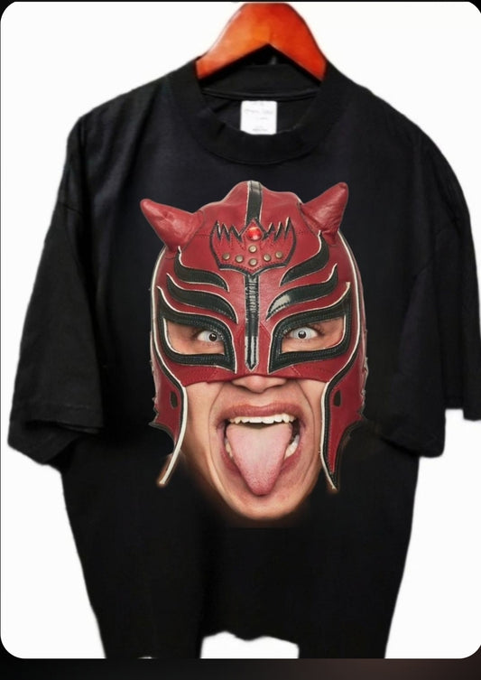 REY MYSTERIO BIG FACE ON SHAKA HEAVY GARMET DYED T SHIRT