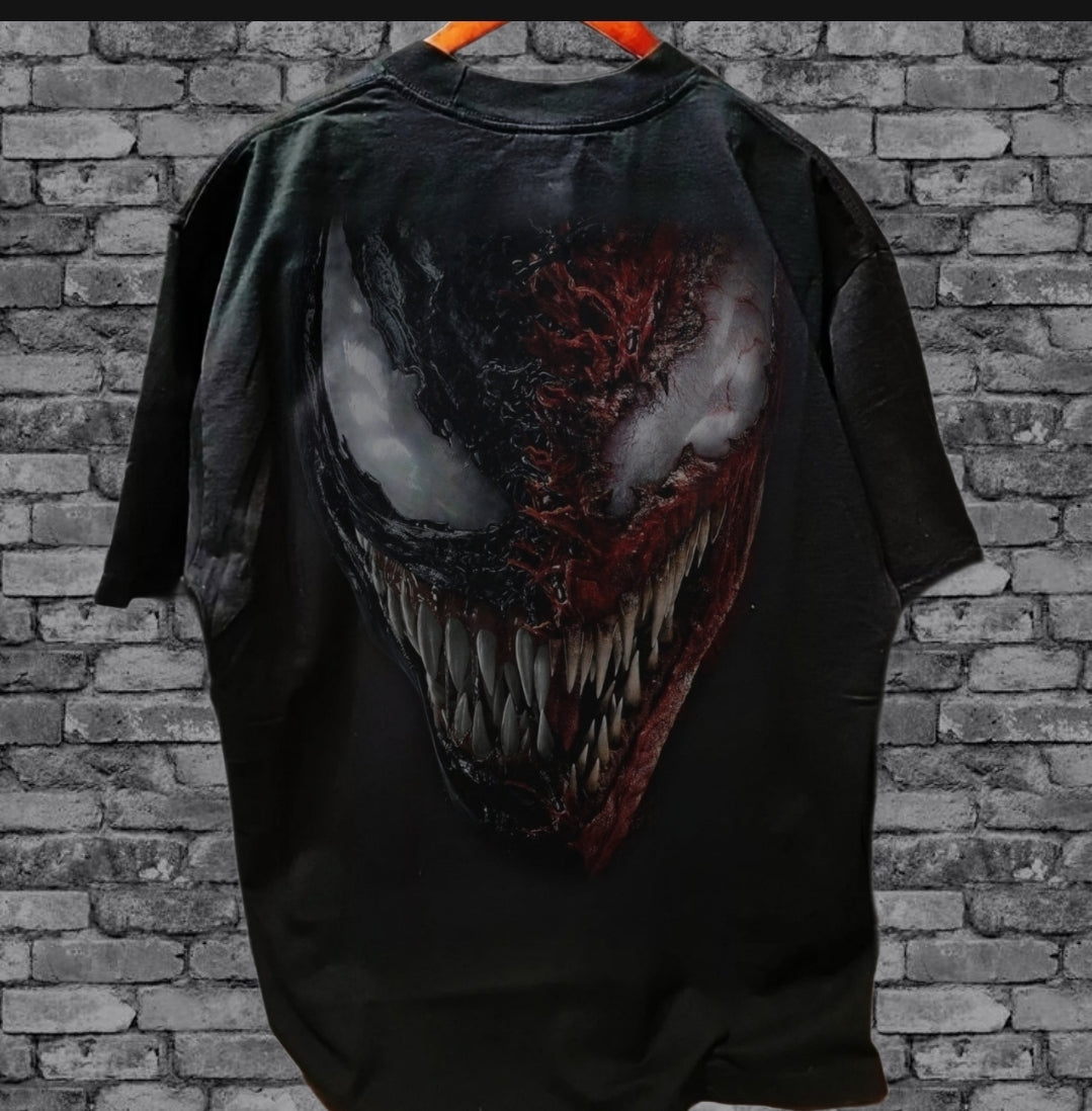 VENOM VS SPIDERMAN ON A SHAKA HEAVYWEIGHT GARMET DYED T SHIRT "MODERN"