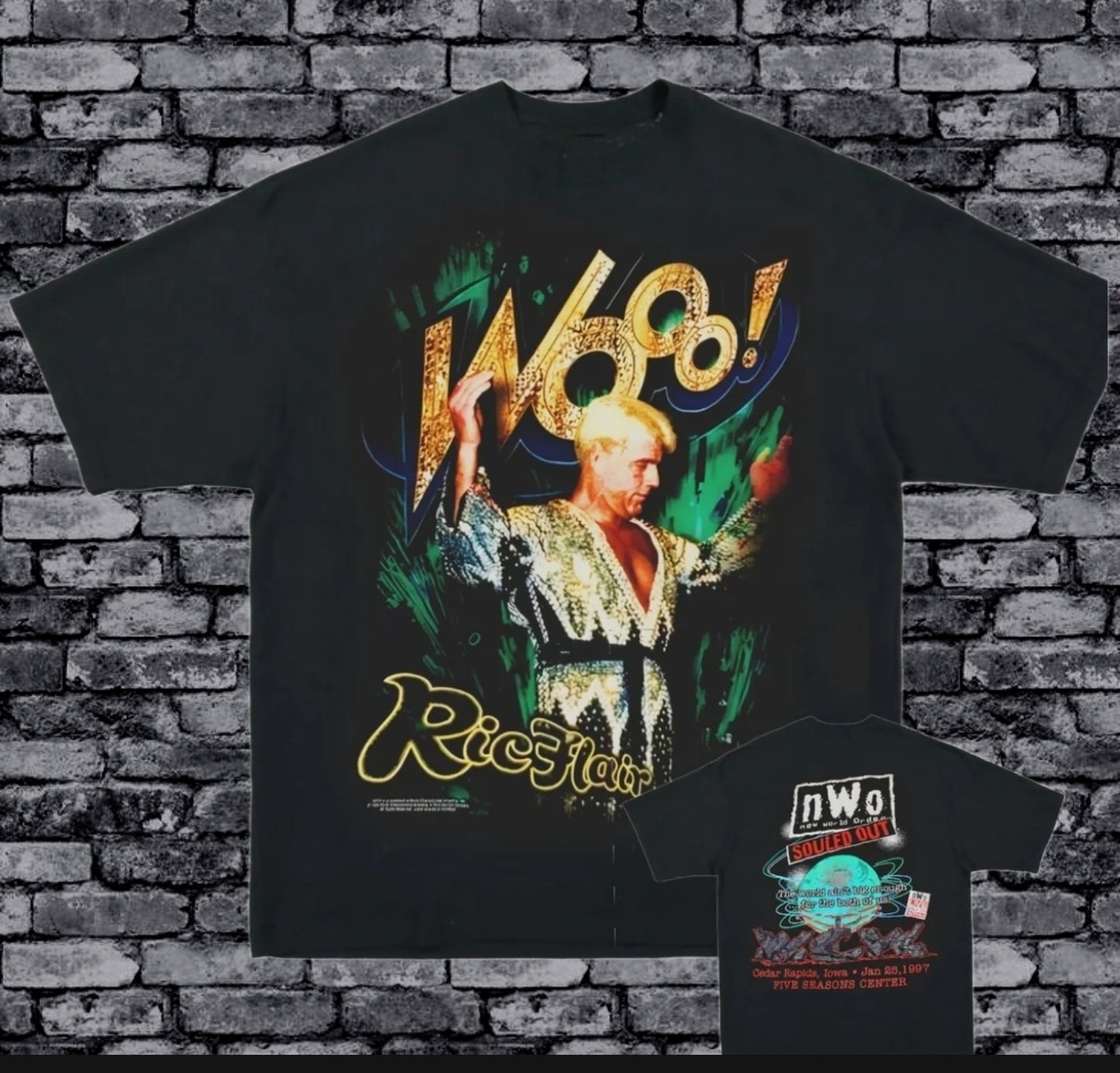 RIC FLAIR Woooo! T SHIRT ON VNTG SHAKA HEAVY GARMET DYED ' MODERN