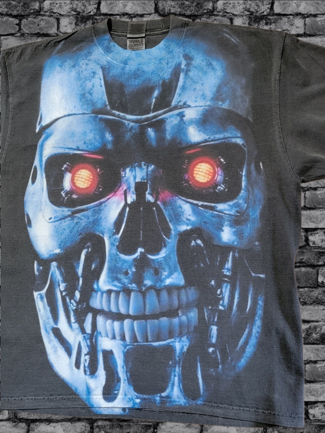 TERMINATOR JUMBO PRINT ON SHAKA HEAVY GARMET DYED T SHIRT