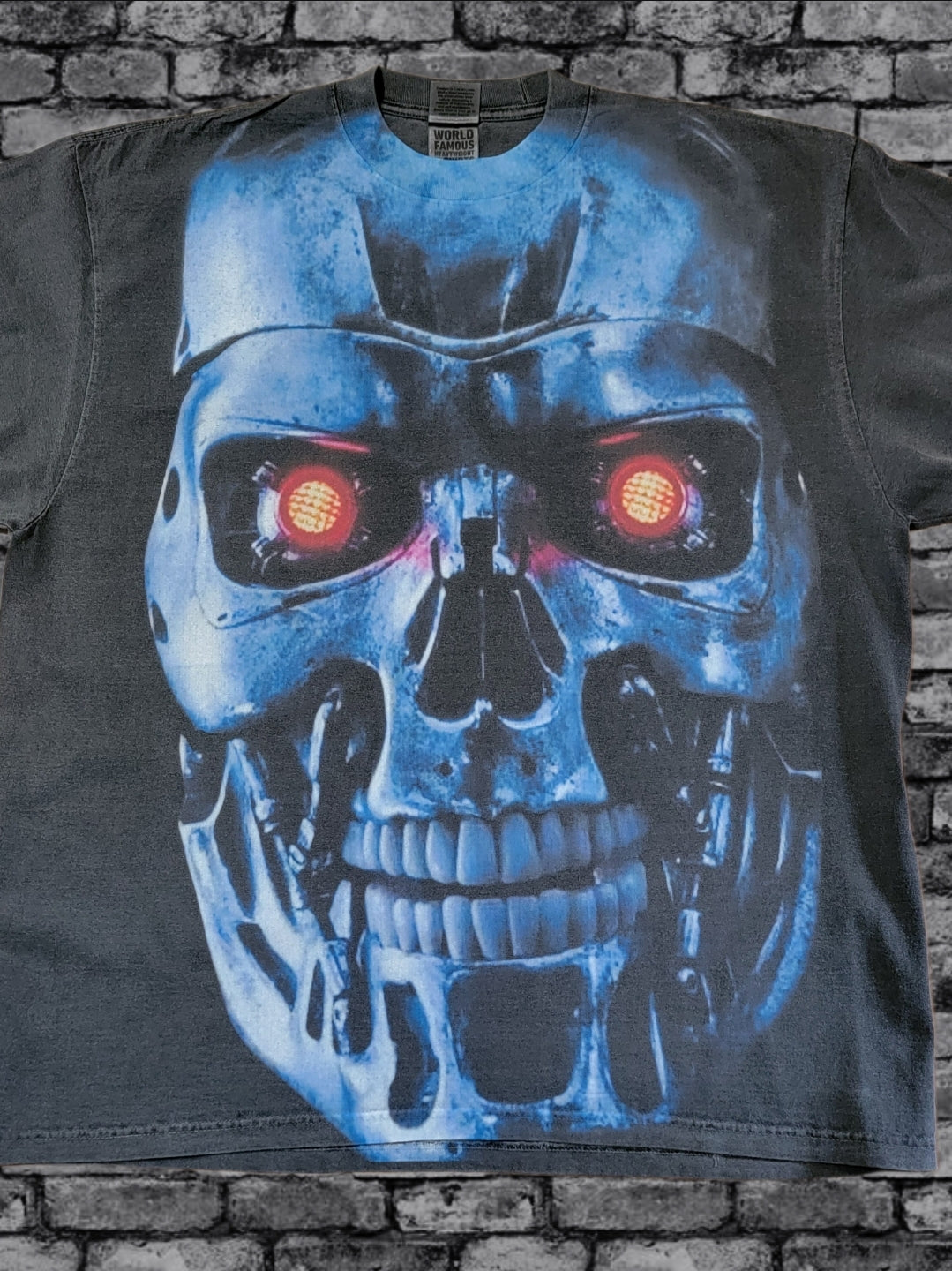 TERMINATOR JUMBO PRINT ON SHAKA HEAVY GARMET DYED T SHIRT