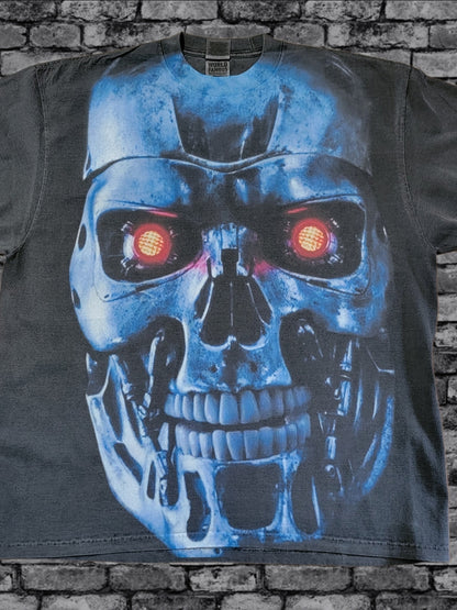 TERMINATOR JUMBO PRINT ON SHAKA HEAVY GARMET DYED T SHIRT "movie"