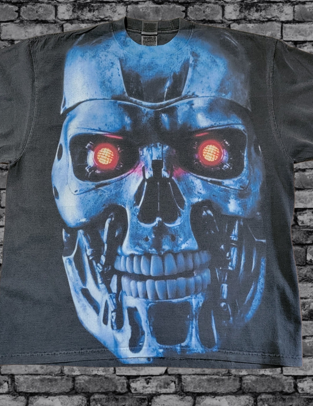 TERMINATOR JUMBO PRINT ON SHAKA HEAVY GARMET DYED T SHIRT