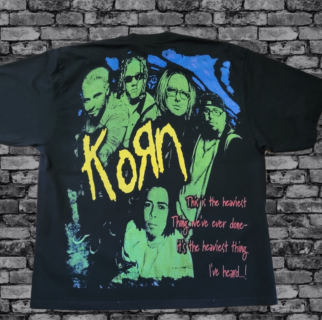 KORN BIG PRINT ON SHAKA HEAVY GARMET DYED T