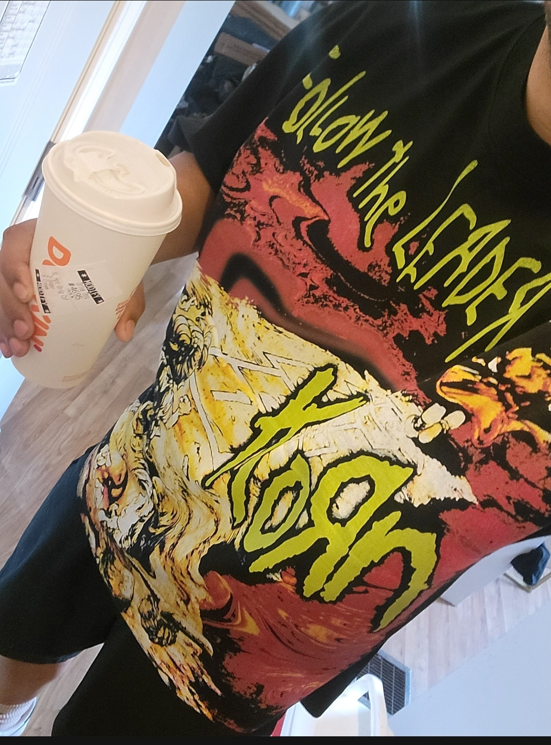 KORN BIG PRINT ON SHAKA HEAVY GARMET DYED T