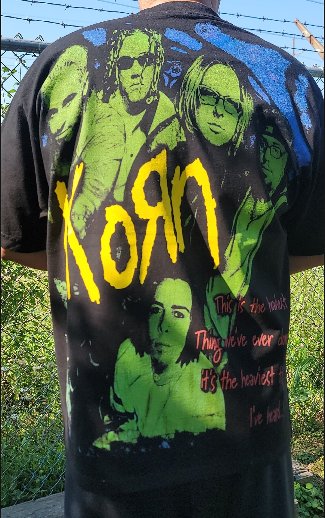 KORN BIG PRINT ON SHAKA HEAVY GARMET DYED T