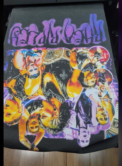 RHEA RIPLEY ON SHAKA HEAVYWEIGHT GARMET DYED T SHIRT WRESTLING