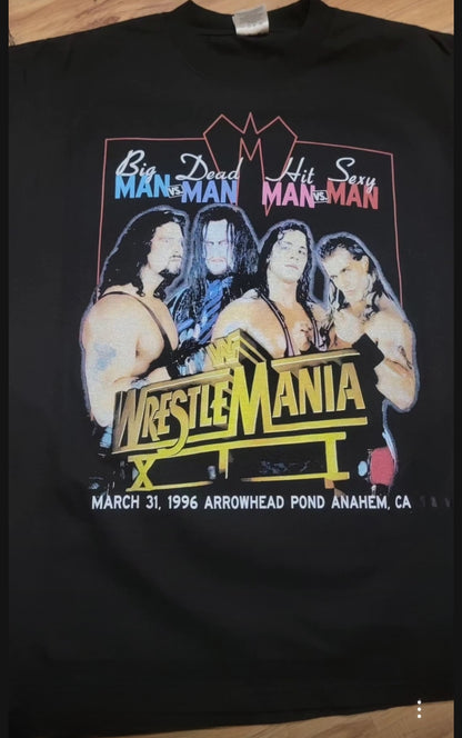 WRESTLEMANIA XII ON  SHAKA HEAVYWEIGHT GARMET DYED T SHIRT WRESTLING