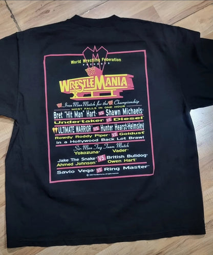 WRESTLEMANIA XII ON  SHAKA HEAVYWEIGHT GARMET DYED T SHIRT WRESTLING