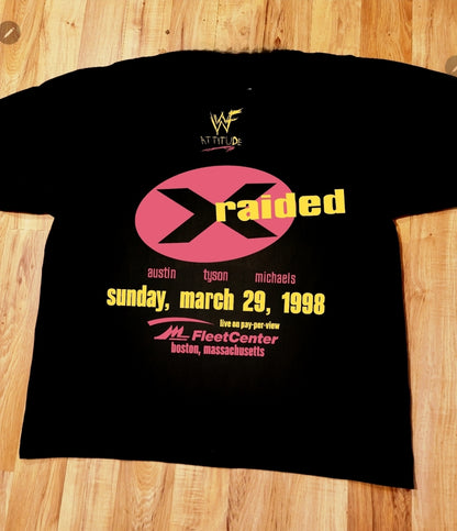 WRESTLEMANIA 14 ON SHAKA HEAVYWEIGHT GARMET DYED T SHIRT WRESTLING
