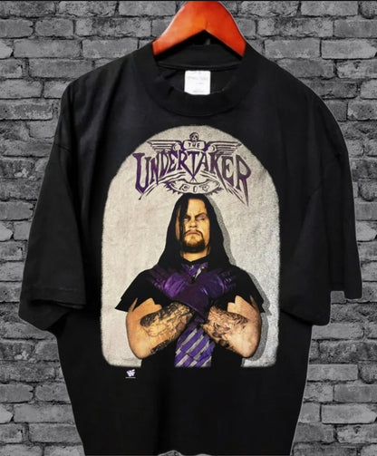 UNDERTAKER T SHIRT ON SHAKA HEAVYWEIGHT GARMET DYED T SHIRT WRESTLING