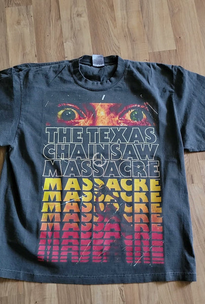 TEXAS CHAINSAW ON A SHAKA HEAVYWEIGHT GARMET DYED T "HORROR"