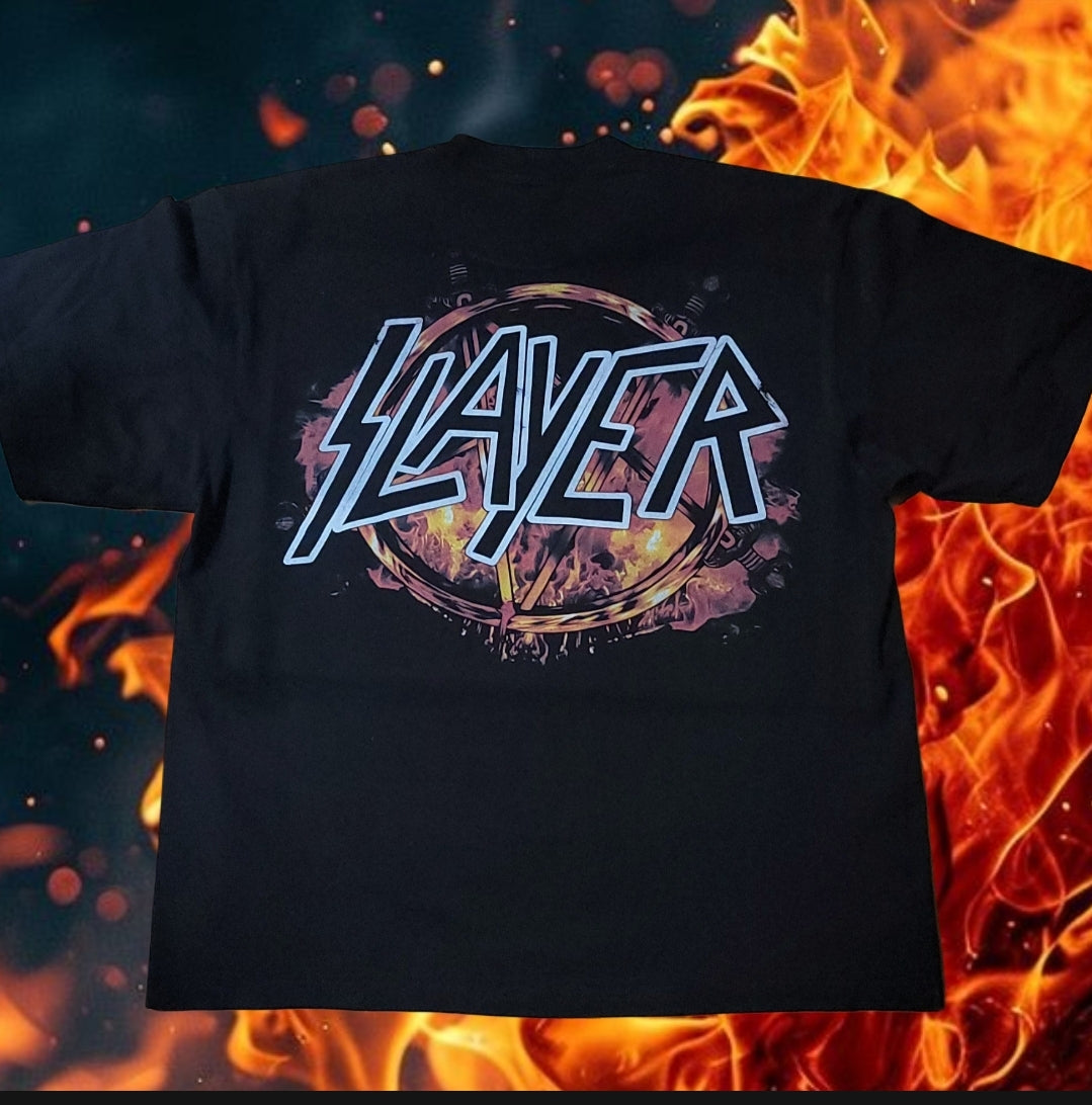 SLAYER T ON HEAVYWEIGHT T SHIRT "SLIGHTLY OVERSIZED"