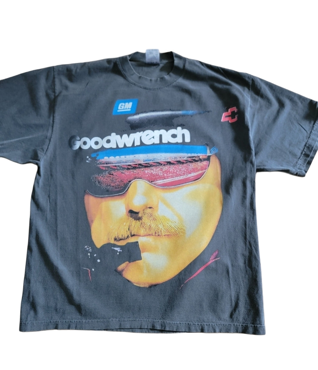 DALE ERNHARDT BIG FACE ON SHAKA HEAVYWEIGHT GARMET DYED T SHIRT:MODERN
