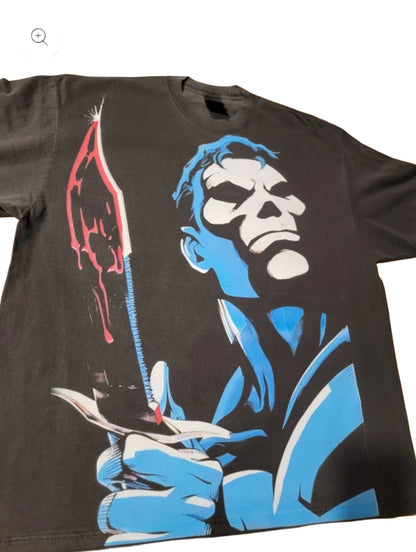 PUNISHER OVERSIZED PRINT ON SHAKA HEAVY GARMET DYED T