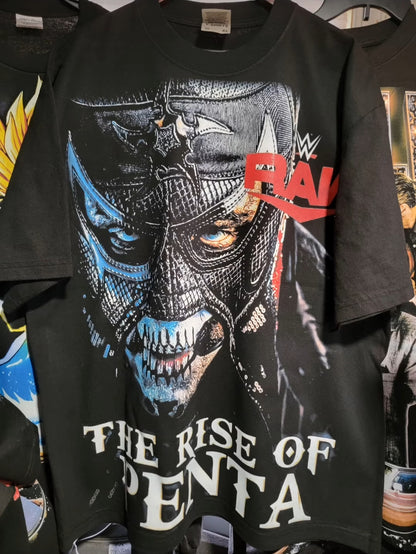 THE RISE OF PENTA ON SHAKA HEAVYWEIGHT GARMET DYED T SHIRT "WRESTLING "