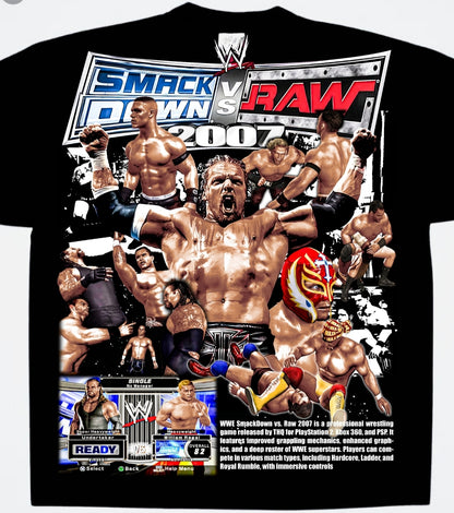 SMACKDOWN VS. RAW GAME SHIRT ON SHAKA HEAVYWEIGHT "WRESTLING"
