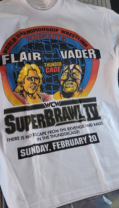 SUPER BRAWL FLAIR VS VADER ON SHAKA HEAVYWEIGHT GARMET DYED T SHIRT (Wrestling