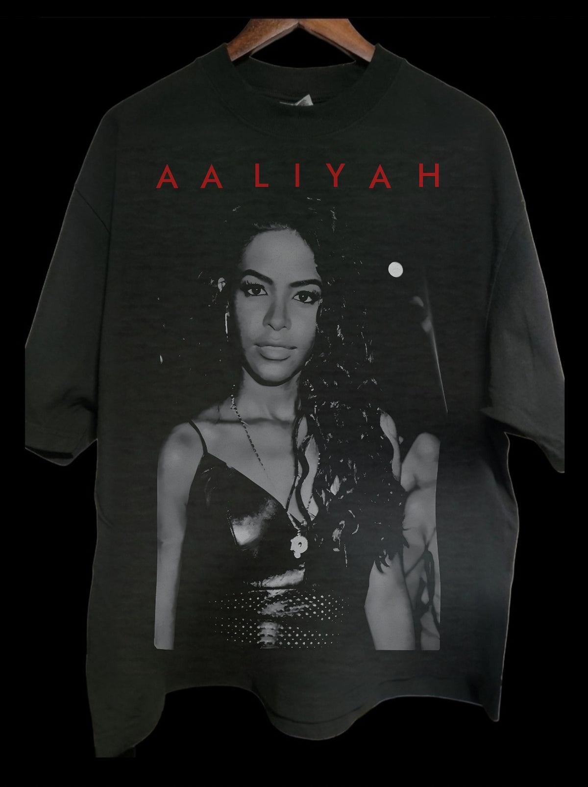 Aaliyah Red Letter Photo shirt front