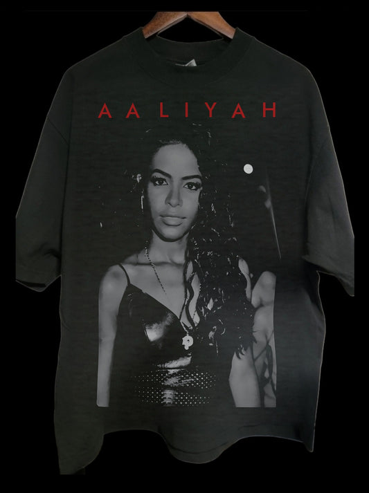 Aaliyah Red Letter Photo shirt front