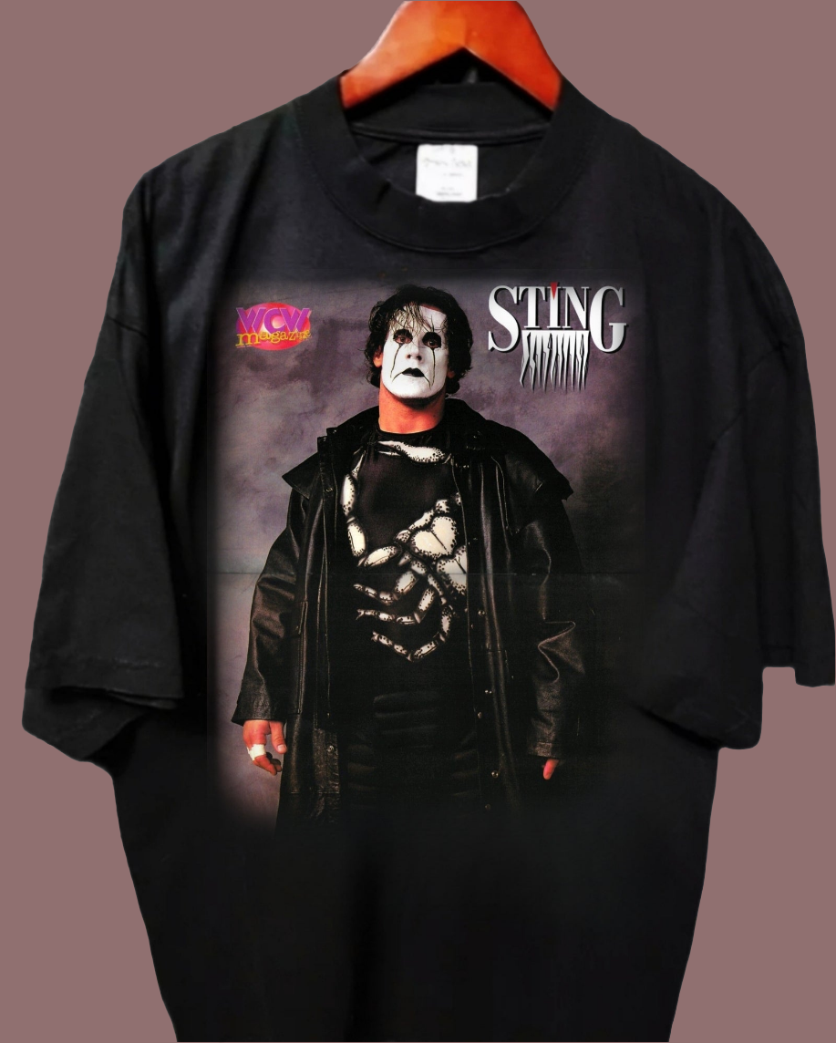 STING WCW POSTER PULL OUT ON A SHAKA SPERMAX HEAVYWEIGHT T SHIRT MODERN