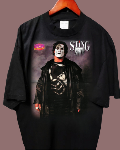 STING WCW POSTER PULL OUT ON A SHAKA SPERMAX HEAVYWEIGHT T SHIRT MODERN WRESTLING