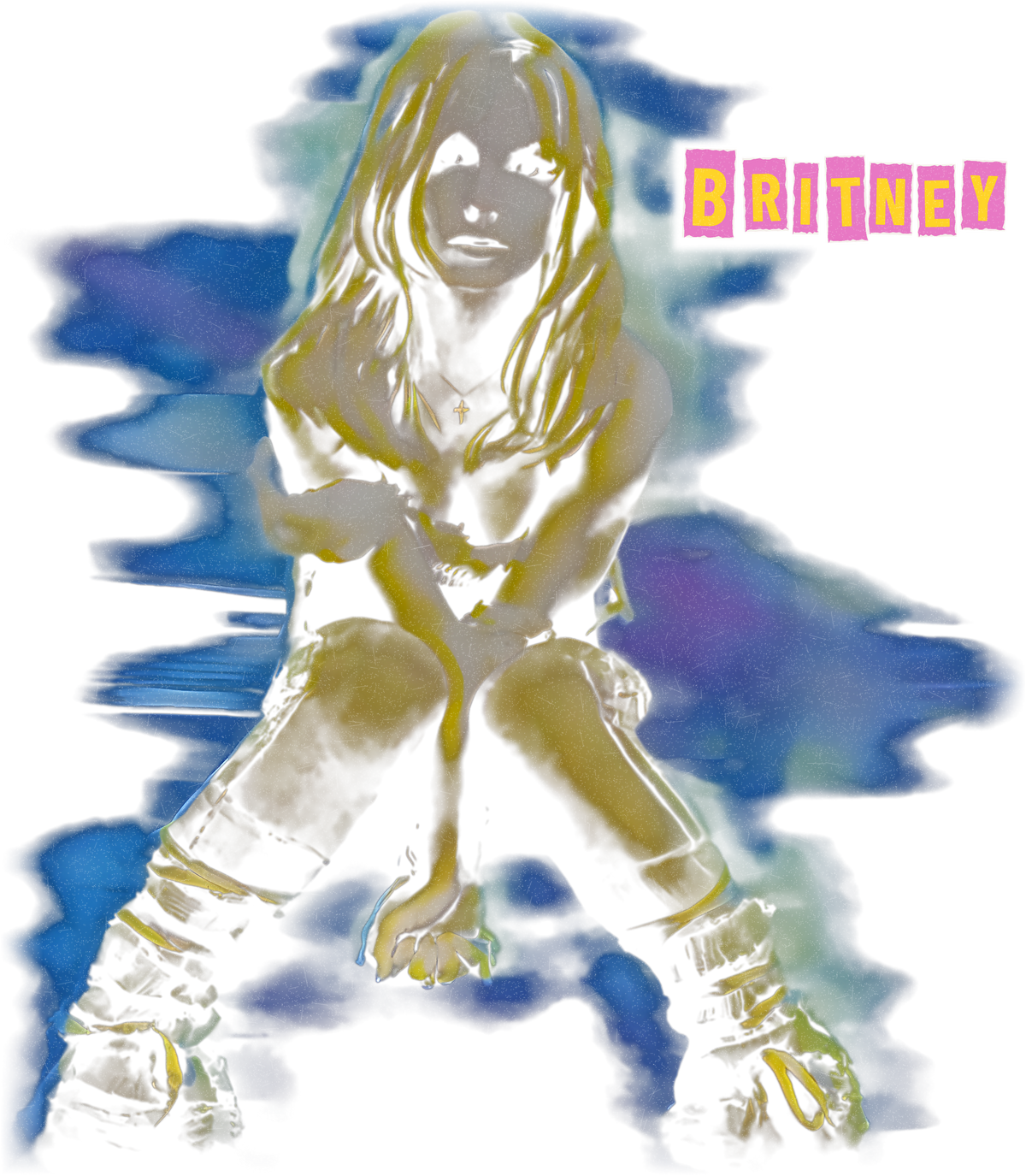 2001 Britney Spears Tour Aged T-Shirt Black Modern