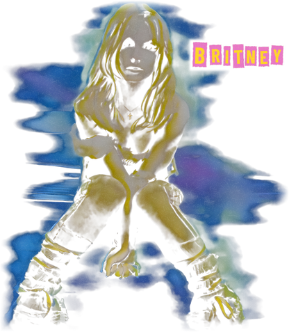 2001 Britney Spears Tour Aged T-Shirt Black Modern