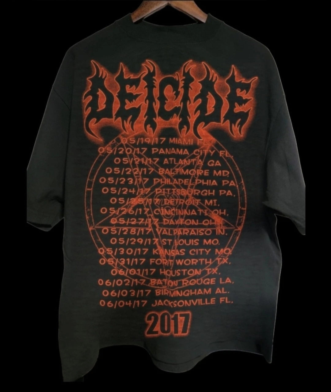 Deicide 2017 Tour shirt back