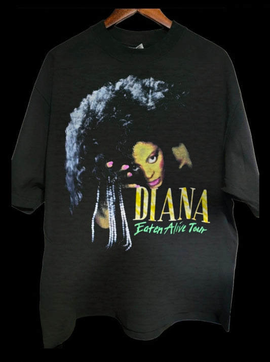 Diana Ross Eaten Alive 1986 Tour T Shirt ON SHAKA HEAVYWEIGHT