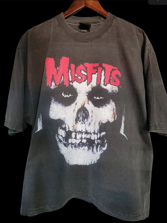 Misfits skull face custom printed tee