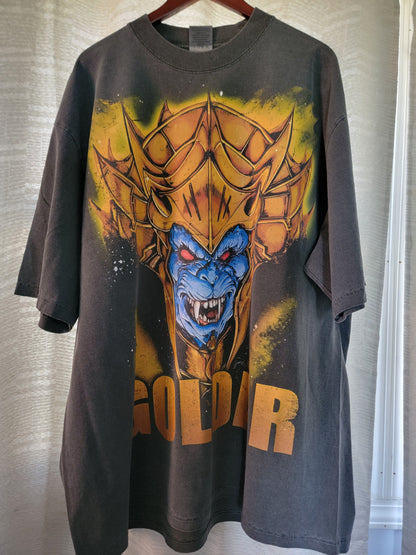 GOLDAR ON SHAKA HEAVYWEIGHT GARMET DYED T SHIRT ( POWER RANGERS
