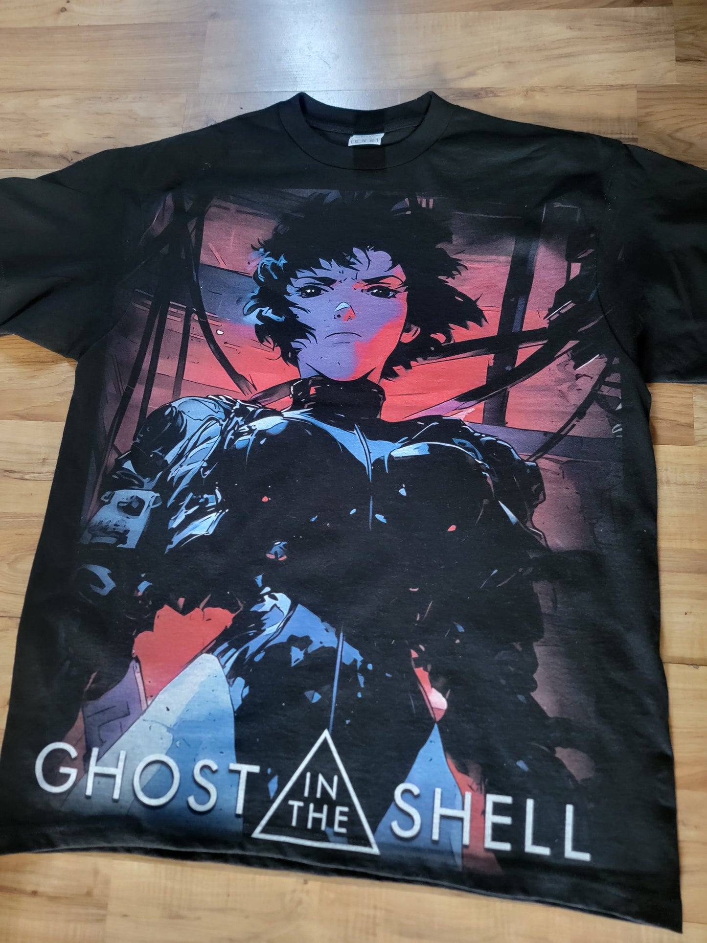 GHOST IN A SHELL ON SHAKA HEAVYWEIGHT GARMET DYED T SHIRT