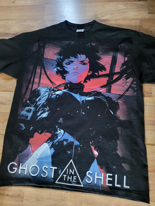 GHOST IN A SHELL ON SHAKA HEAVYWEIGHT GARMET DYED T SHIRT