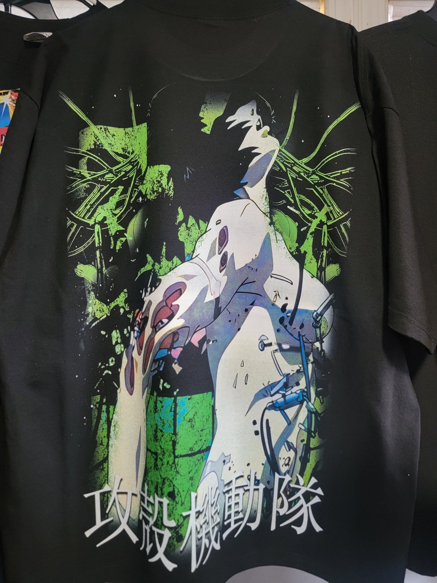 GHOST IN A SHELL ON SHAKA HEAVYWEIGHT GARMET DYED T SHIRT