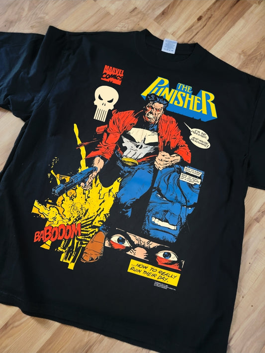 PUNISHER ON SHAKA HEAVYWEIGHT GARMET DYED T SHIRT