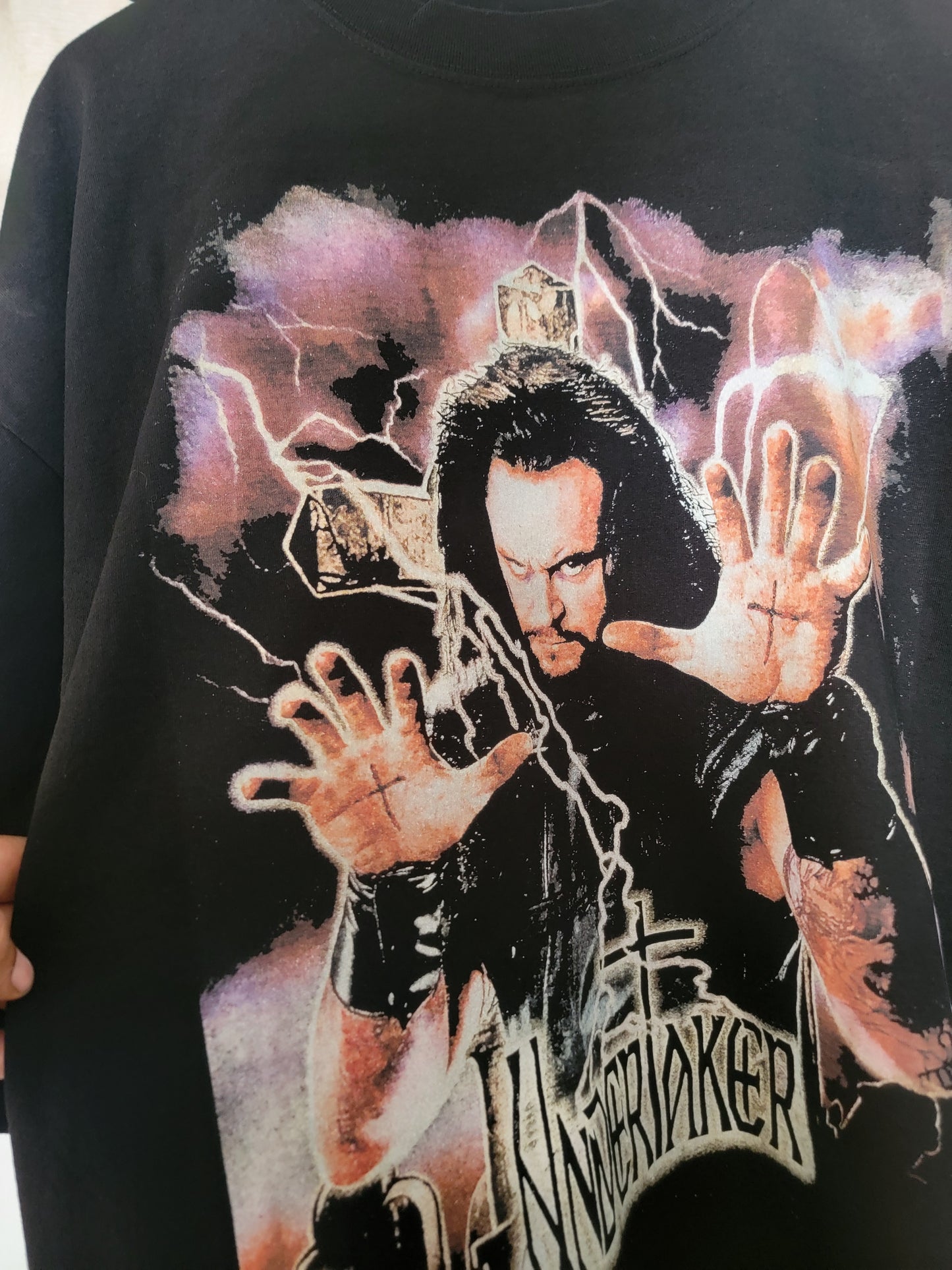 UNDERTAKER ON SHAKA HEAVYWEIGHT GARMET DYED T SHIRT "MODERN " WRESTLING