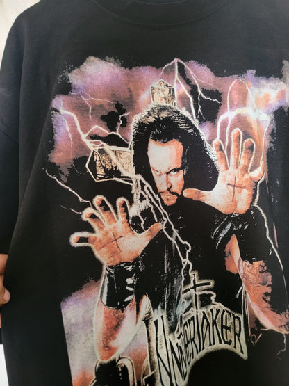 UNDERTAKER ON SHAKA HEAVYWEIGHT GARMET DYED T SHIRT "MODERN " WRESTLING