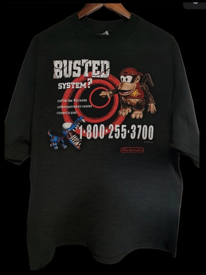 1995 NINTENDO BUSTED SYSTEM? ON A Shaka Heavyweight T-Shirt  Modern