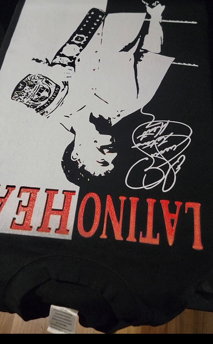 LATINO HEAT ON SHAKA HEAVYWEIGHT GARMET DYED T SHIRT "WRESTLING