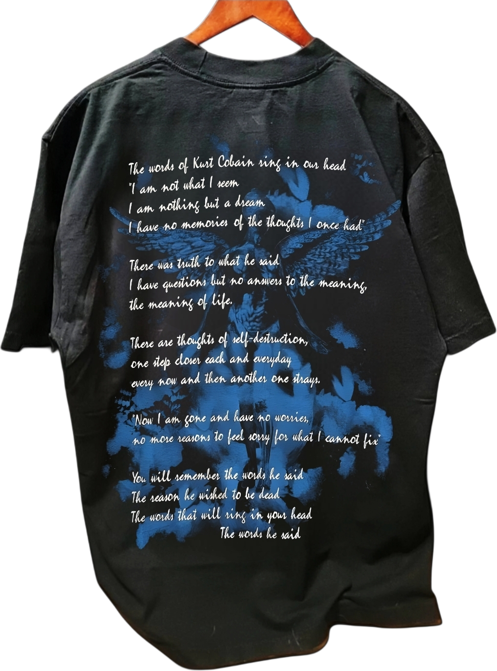 NIRVANA KURT COBAIN ON SHAKA HEAVYWEIGHT GARMET DYED T SHIRT