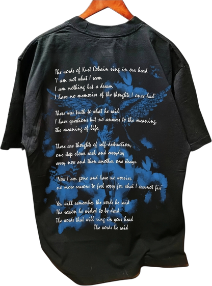 NIRVANA KURT COBAIN ON SHAKA HEAVYWEIGHT GARMET DYED T SHIRT