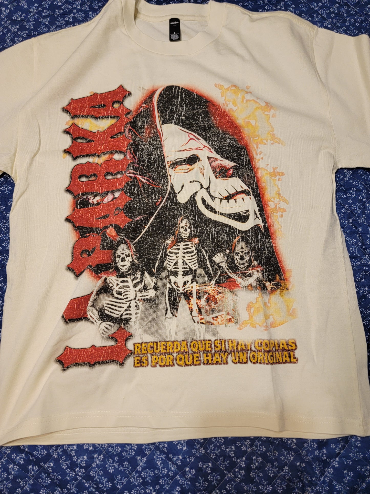 LA PARKA ON SHAKA HEAVYWEIGHT GARMET DYED T SHIRT "WRESTLING