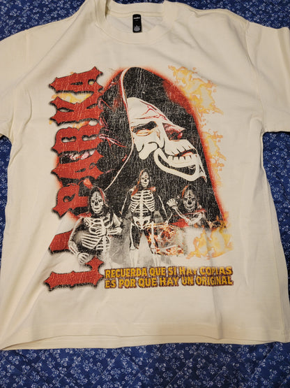 LA PARKA ON SHAKA HEAVYWEIGHT GARMET DYED T SHIRT "WRESTLING