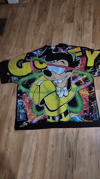 GOOFY POWERLINE AOP (FRONT ONLY)ON SHAKA HEAVYWEIGHT GARMET DYED T SHIRT