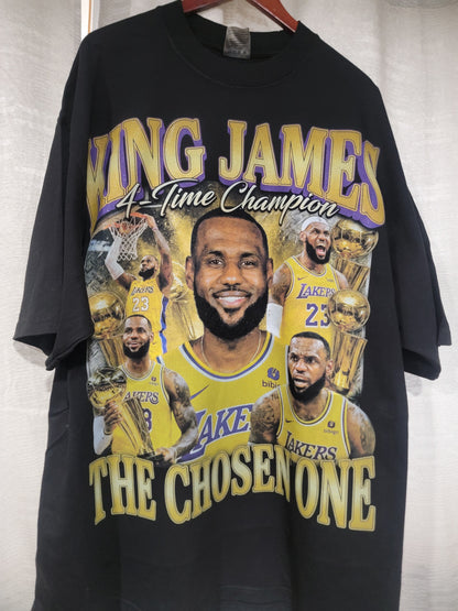 LEBRON JAMES KING JAMES ON SHAKA HEAVYWEIGHT GARMET DYED T SHIRT