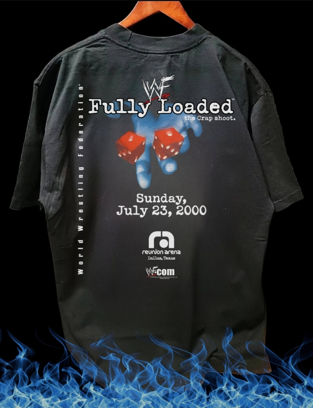 RETRO 2000 WWF Fully Loaded Shirt Triple H Chris Benoit Kurt Angle The Rock Wrestling