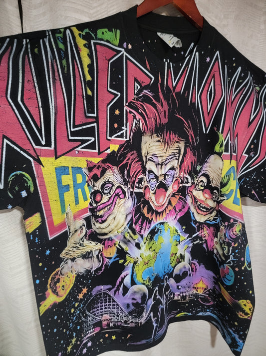 KILLER KLOWNS (FRONT & BACK) AOP ON SHAKA HEAVYWEIGHT GARMET DYED T SHIRT