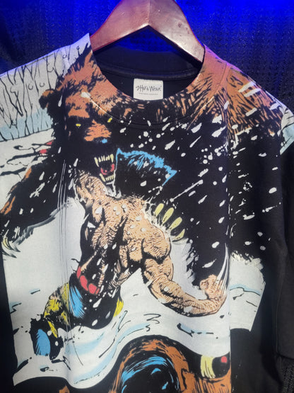 WOLVERINE VS. GRISLY ON SHAKA HEAVY GARMET DYED T